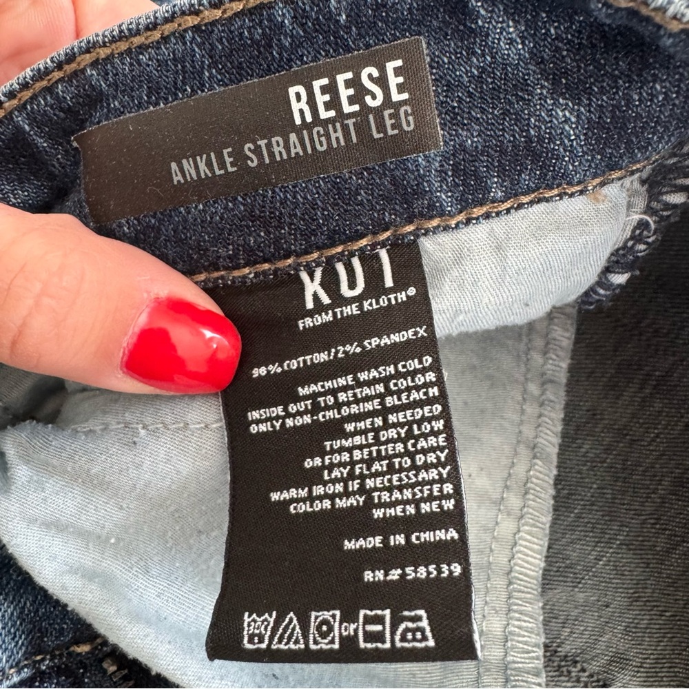 Kut from the Kloth Reese Ankle Straight Leg Jeans Sz 10 - Picture 6 of 7